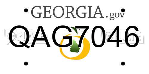 QAG7046 Georgia License Plate