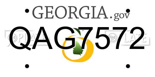 QAG7572 Georgia License Plate