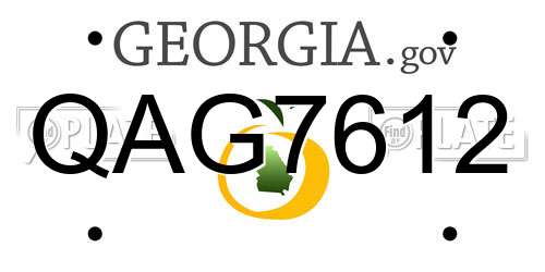 QAG7612 Georgia License Plate