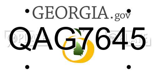 QAG7645 Georgia License Plate