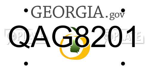 QAG8201 Georgia License Plate