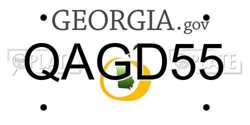 QAGD55 Georgia License Plate