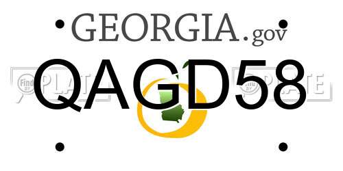 QAGD58 Georgia License Plate