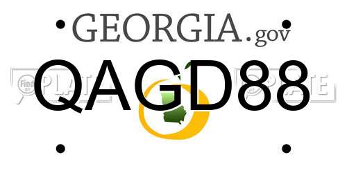 QAGD88 Georgia License Plate