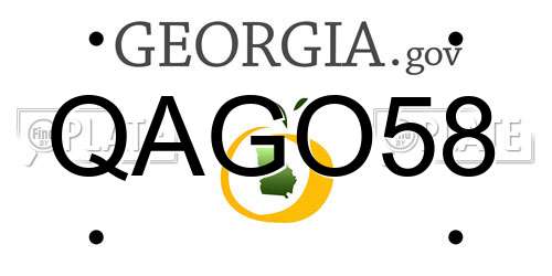 QAGO58 Georgia License Plate