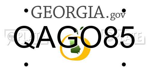 QAGO85 Georgia License Plate