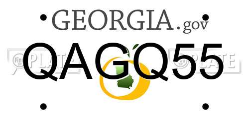 QAGQ55 Georgia License Plate