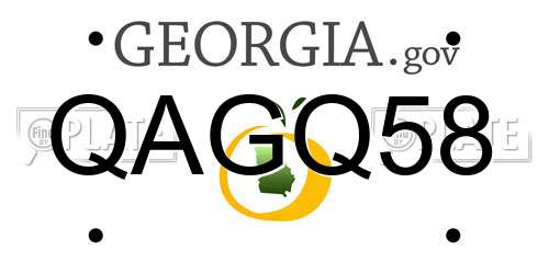 QAGQ58 Georgia License Plate