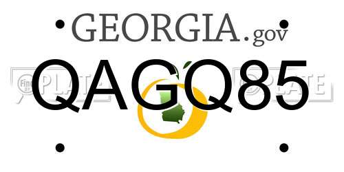 QAGQ85 Georgia License Plate