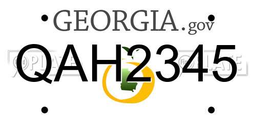QAH2345 Georgia License Plate