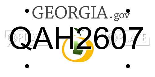 QAH2607 Georgia License Plate