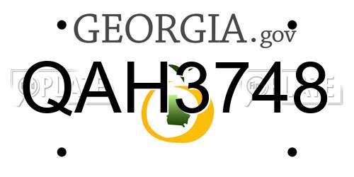 QAH3748 Georgia License Plate