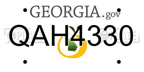QAH4330 Georgia License Plate