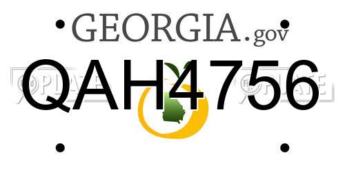 QAH4756 Georgia License Plate