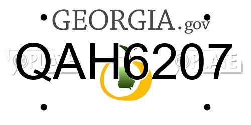 QAH6207 Georgia License Plate