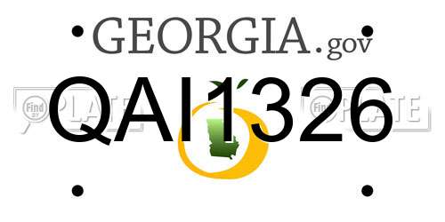 QAI1326 Georgia License Plate