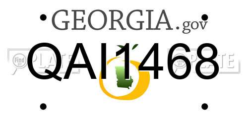 QAI1468 Georgia License Plate