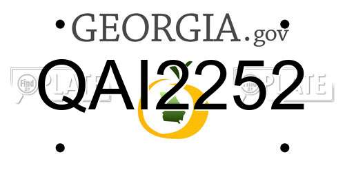 QAI2252 Georgia License Plate
