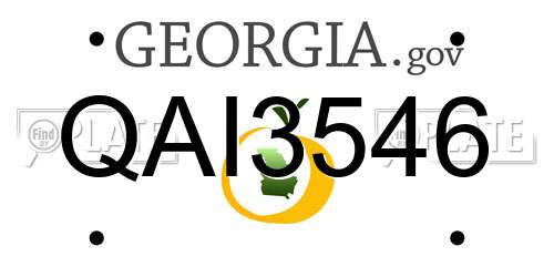 QAI3546 Georgia License Plate
