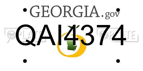 QAI4374 Georgia License Plate