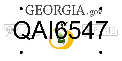 QAI6547 Georgia License Plate
