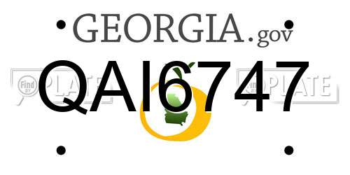 QAI6747 Georgia License Plate