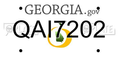 QAI7202 Georgia License Plate