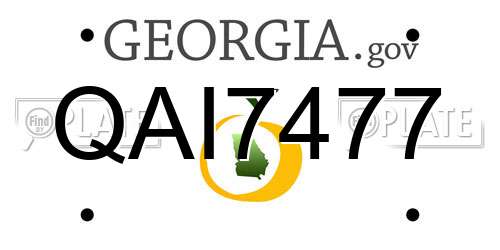 QAI7477 Georgia License Plate