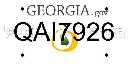 QAI7926 Georgia License Plate