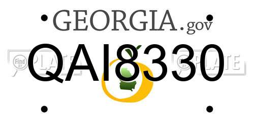 QAI8330 Georgia License Plate