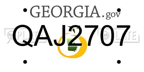 QAJ2707 Georgia License Plate