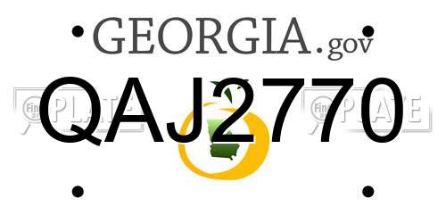 QAJ2770 Georgia License Plate