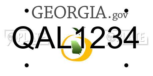 QAL1234 Georgia License Plate