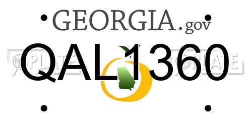 QAL1360 Georgia License Plate