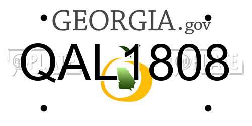 QAL1808 Georgia License Plate