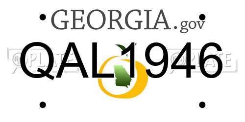 QAL1946 Georgia License Plate