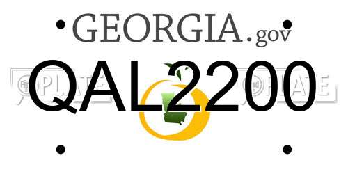 QAL2200 Georgia License Plate
