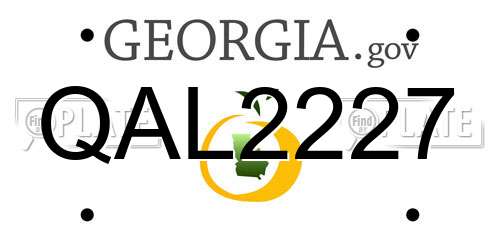 QAL2227 Georgia License Plate