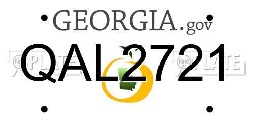 QAL2721 Georgia License Plate
