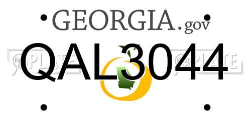 QAL3044 Georgia License Plate