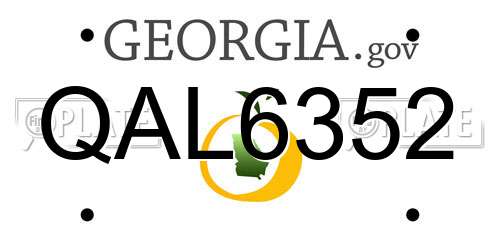 QAL6352 Georgia License Plate