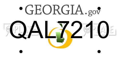 QAL7210 Georgia License Plate