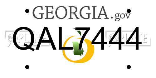 QAL7444 Georgia License Plate
