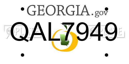 QAL7949 Georgia License Plate