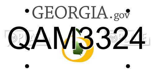 QAM3324 Georgia License Plate