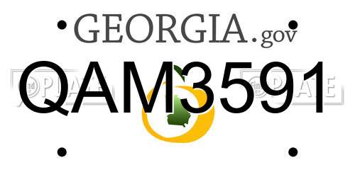 QAM3591 Georgia License Plate