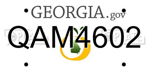 QAM4602 Georgia License Plate