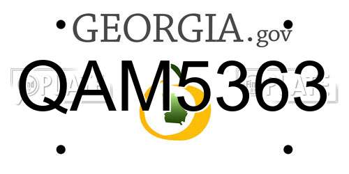 QAM5363 Georgia License Plate