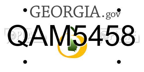 QAM5458 Georgia License Plate