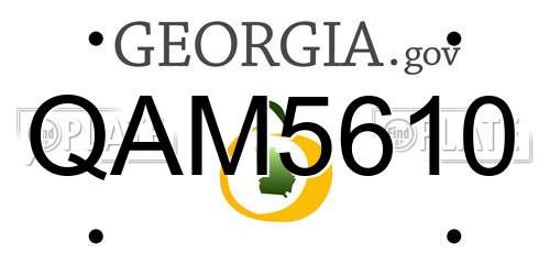 QAM5610 Georgia License Plate